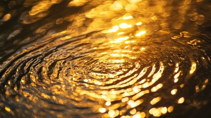 Poster - A golden glitter ripple effect resembling the surface of a shimmering lake
