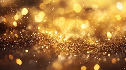 Poster - golden glitter texture with a soft-focus effect, giving a dreamy and magical feel.