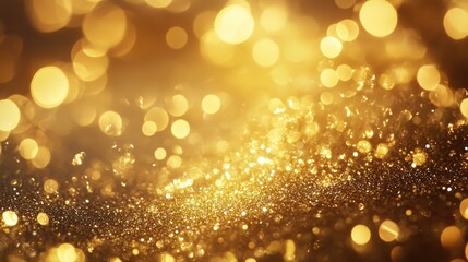 Poster - golden glitter texture with a soft-focus effect, giving a dreamy and magical feel.
