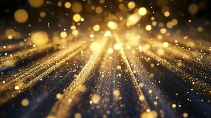 Poster - A golden light prism effect scattering rays in multiple directions, creating a dazzling display.