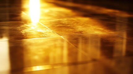 Poster - a golden light reflection on a glossy surface, enhancing the warm and rich atmosphere