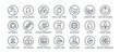 © lanastace - Organic, natural, vegan, cruelty free, collagen, anti age,   antioxidant cosmetic editable stroke outline icons set isolated on white background flat vector illustration. Pixel perfect. 64 x 64.