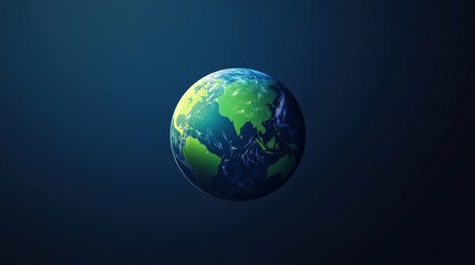 Poster - earth icon with smooth color transitions from deep blue to bright green