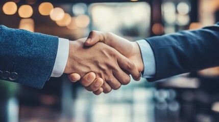 Poster - A handshake between a developer and an investor, closing a high-value real estate deal