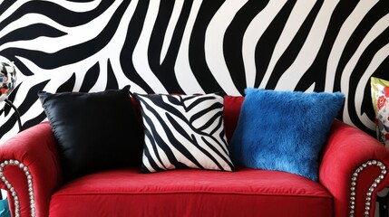 Poster - A high-contrast zebra stripe pattern in bold black and white, creating a striking and fashionable design