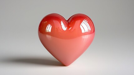 Poster - A charming pink heart against a white background, light-hearted and romantic atmosphere