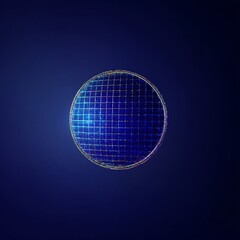 Aufkleber - Abstract Circular Grid on Deep Blue: A Minimalist Composition