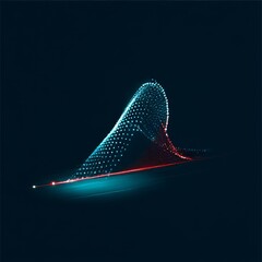 Leinwandbilder - Abstract Futuristic Network Structure with Red Energy Flow: A Visual Representation of Data and Innovation