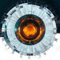 Poster - hi-tech gear design circle digital art technology. png file.
