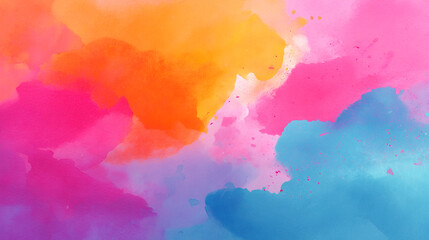 Poster - Vibrant abstract watercolor painting with pink orange blue and purple hues art style image colors design 