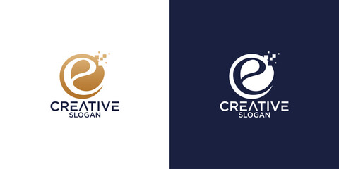 Poster - letter e monogram logo vector design