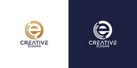 Poster - letter e monogram logo vector design