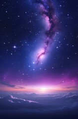 a bright star illuminates the dark night sky, revealing the abstract beauty of the cosmos