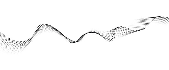 Leinwandbilder - Flowing Dot Wave halftone gradient pattern on transparent background