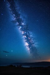 Wall Mural - milky and the stars above the ocean at night