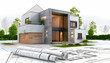 © Chlorophylle - Projet de construction d'une maison individuelle réalisé par un architecte qui dessine des plans et des esquisses