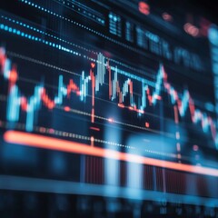 Poster - Dynamic Stock Market Data Blue Red Financial Graph Digital Technology Investment Trading Business Analytics Modern Background Abstract Chart Screen   