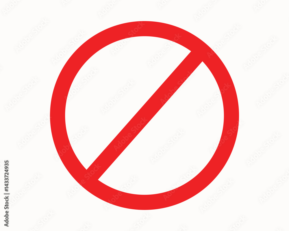 Vector Red No Entry Prohibition Sign – Ban Symbol for Restricted Access ...