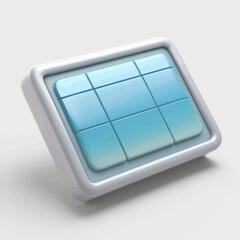 Poster - Blue Gridded Icon with a Modern 3D Design