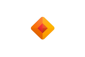 Aufkleber - a geometric diamond shape with orange and red colors on a plain transparent background in the center