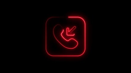 Poster - Incoming call neon icon animation for mobile app interface element