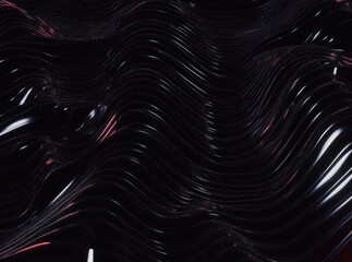 Aufkleber - Dark Flowing Abstract: A mesmerizing display of rippling, dark, and fluid forms, creating a captivating sense of depth and motion in a stylish abstract artwork.