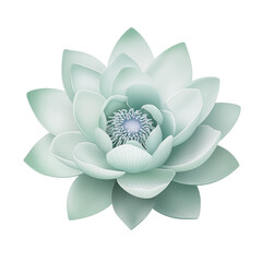 Poster - A delicate light green lotus flower with a detailed center on a transparent background image art png