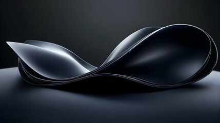 Fototapete - Abstract Dark Gray Sculptural Form