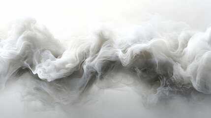 Fototapete - Abstract Smoke, Grey and White Swirling Clouds