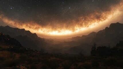 Wall Mural - Cosmic desert landscape