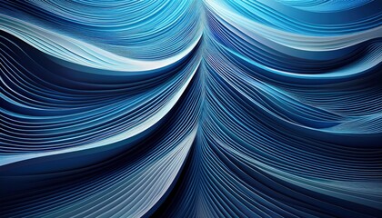 Poster - Dynamic flow of blue waves abstract artwork digital design modern aesthetics close-up fluid motion