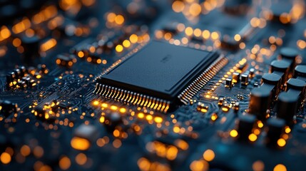 Poster - Glowing Circuit Board: Microchip Technology