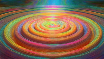 Fototapete - Vibrant colorful waves abstract digital art visual flow artistic environment aerial view harmony in motion