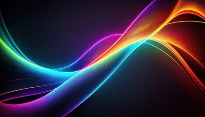 Poster - Dynamic light waves abstract art digital visuals modern art gallery vibrant colors conceptual design