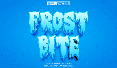 Poster - Editable 3d text style effect - Frost Bite text effect Template