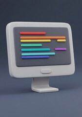 Poster - Creative and Playful 3D Rendering of a Modern Computer Screen Display