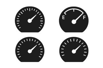 Poster - Icon set featuring various gauges for measuring levels and performance indicators commonly used in dashboards