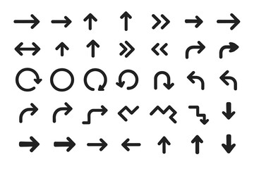 Fototapete - Icon set featuring various arrows and directional symbols for design and navigation purposes