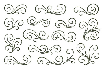 Poster - Ornate icon set featuring decorative swirl designs for creative projects and graphic design
