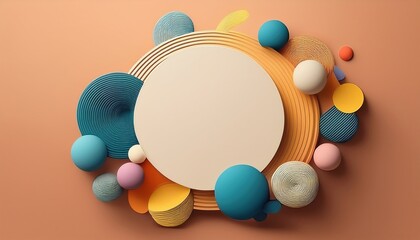 Poster - Abstract circles and shapes art installation studio digital artwork creative environment close-up modern design
