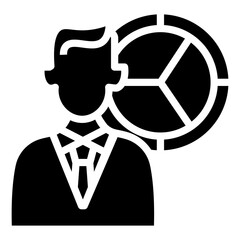 Poster - business man analyst vector icon