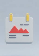 Poster - Stylized Calendar Icon with Financial Chart Representation, 3D Rendered