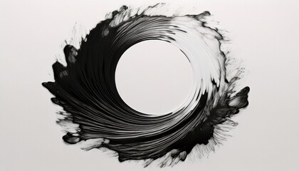 Poster - Dynamic black and white ink swirl art contemporary studio abstract design artistic environment close-up view creative expression