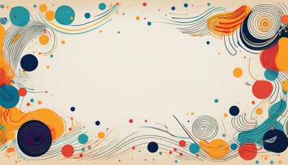 Poster - Creative abstract design with colorful swirls and circles digital art modern aesthetic vibrant environment artistic viewpoint
