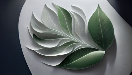 Poster - Artistic leaf design display interior space decorative wall art modern environment close-up view nature-inspired concept