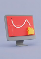 Poster - Monitor Displaying Property Market Trend and Statistical Analysis for Investments