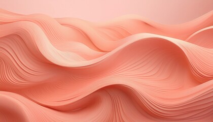 Poster - Flowing textures of coral fabric abstract studio visual art soft lighting close-up elegance