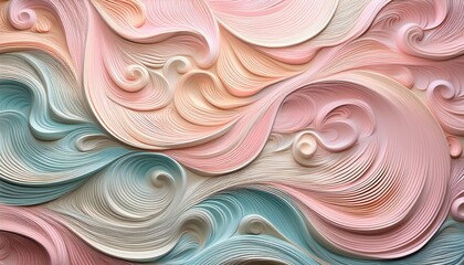 Poster - Flowing waves of colorful textures abstract art digital design modern aesthetics close-up view artistic expression