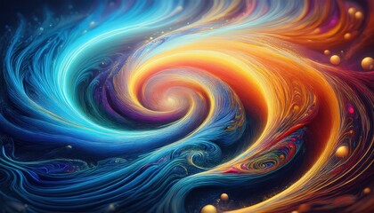 Poster - Cosmic swirl of colors digital art abstract design vibrant environment artistic viewpoint visual harmony