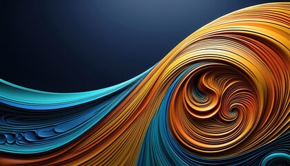 Poster - Dynamic abstract swirl design digital art studio colorful waves creative environment aerial view modern concept